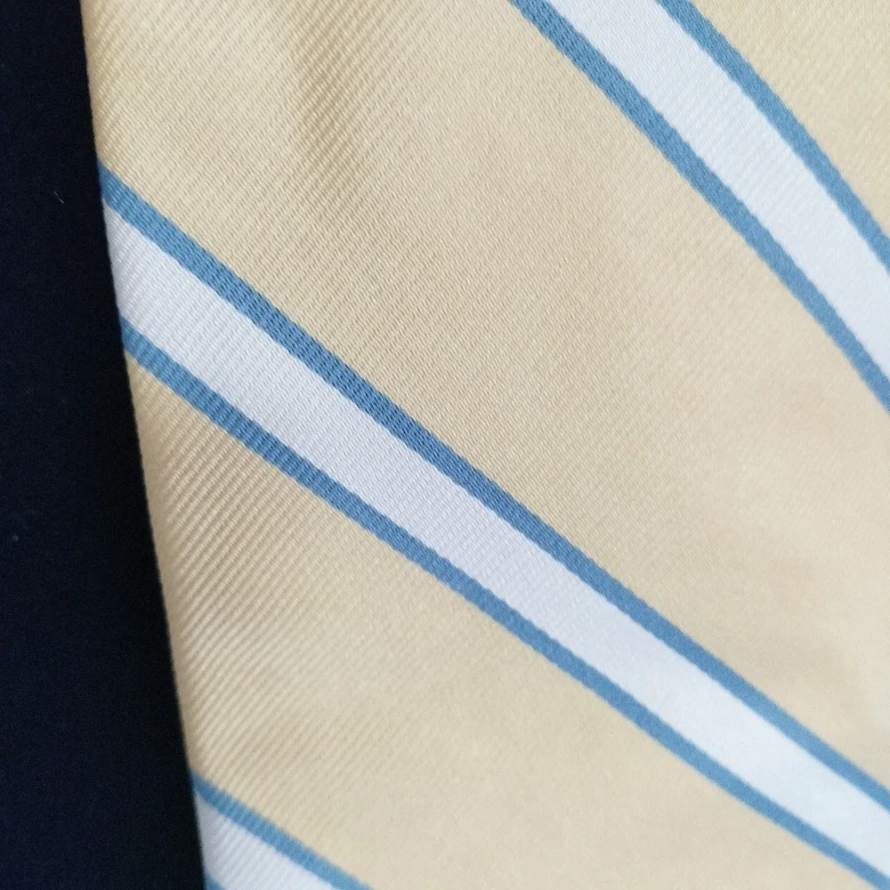 Ferrell Reed City of London Tie Necktie Silk Handsewn Repp Yellow Stripes GUC
